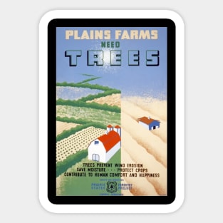 Plains Farms Need Trees Restored US Forest Service Poster Print Sticker